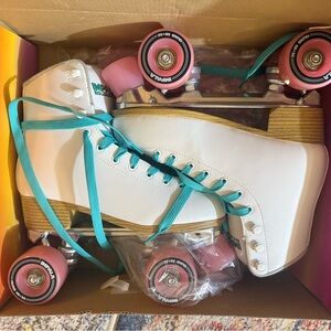 Impala White and Pink Roller Skates
